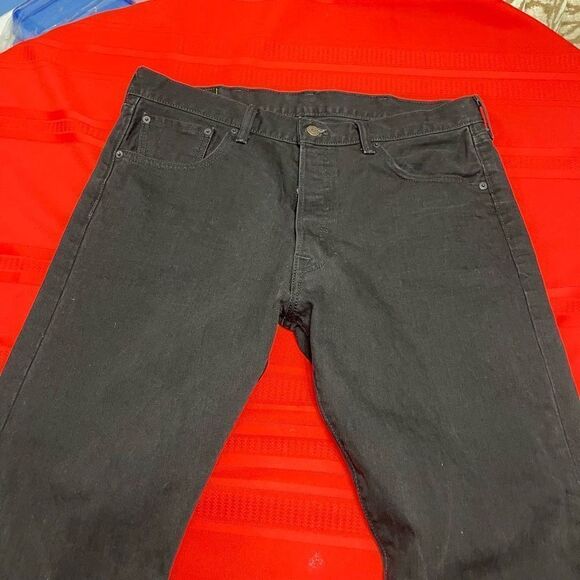 Levi’s VTG 90s Black Men’s Button Fly Straight Leg Denim Jeans Size 38 X 31 - Picture 3 of 13